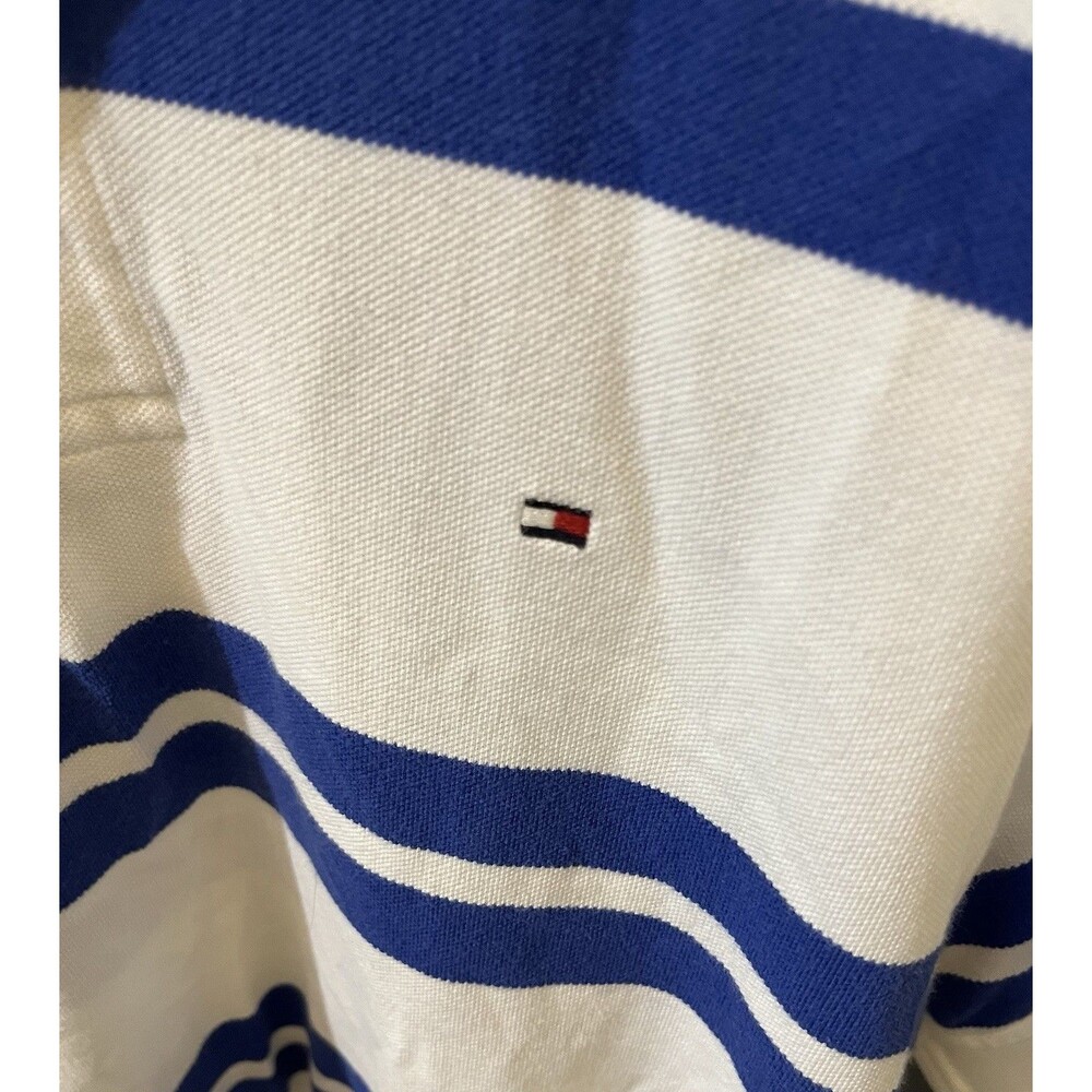 Men's Tommy Hilfiger Short-Sleeve Polo Shirt Size XL Blue Stripe - Picture 4 of 10